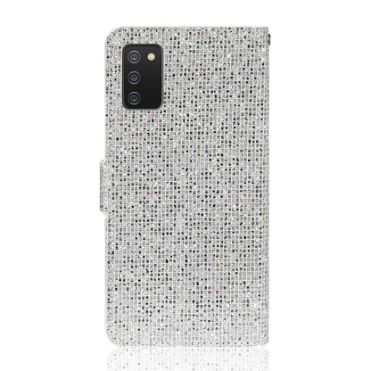 For Samsung Galaxy A03s (EU Version) Glitter Powder Horizontal Flip Leather Case with Card Slots & Holder & Lanyard(Silver) by buy2fix