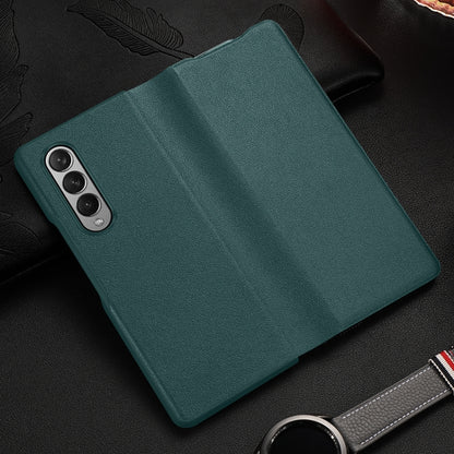 For Samsung Galaxy Z Fold3 5G Cowhide Shockproof Fold Leather Case(Green) - Galaxy Phone Cases by buy2fix | Online Shopping UK | buy2fix