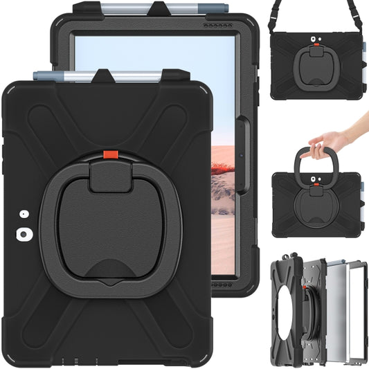 For Microsoft Surface Go 4 / 3 / 2 / 1 Silicone + PC Protective Case with Holder & Shoulder Strap(Black) - Others by buy2fix | Online Shopping UK | buy2fix