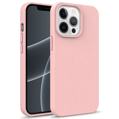 For iPhone 13 mini Starry Series Shockproof Straw Material + TPU Protective Case (Pink) by buy2fix