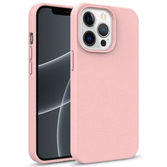 For iPhone 13 mini Starry Series Shockproof Straw Material + TPU Protective Case (Pink) by buy2fix