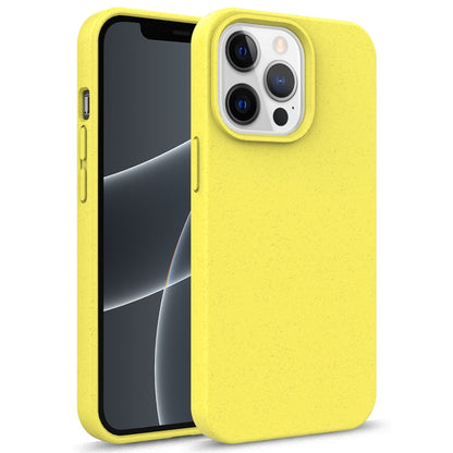 For iPhone 13 mini Starry Series Shockproof Straw Material + TPU Protective Case (Yellow) by buy2fix