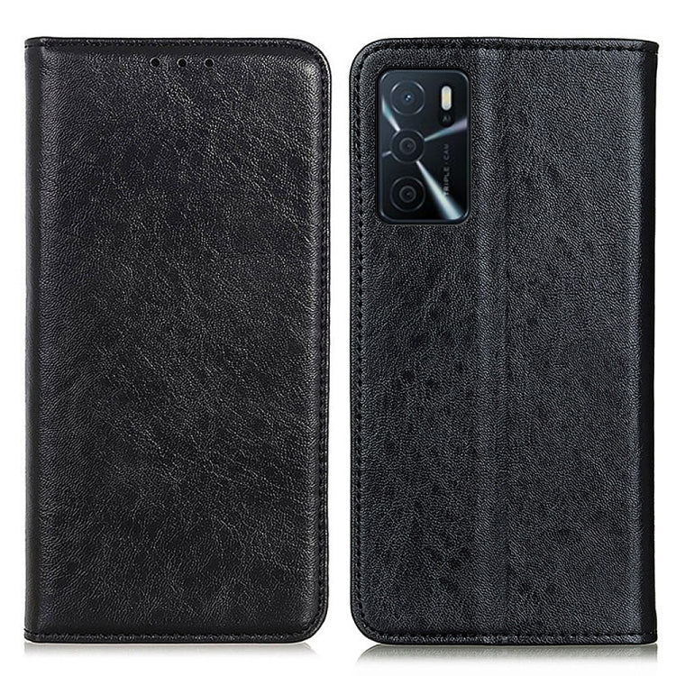 For OPPO A16 Magnetic Crazy Horse Texture Horizontal Flip Leather Case with Holder & Card Slots & Wallet(Black) by buy2fix
