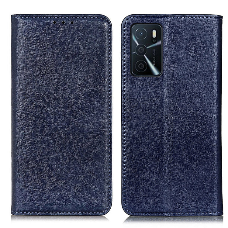 For OPPO A16 Magnetic Crazy Horse Texture Horizontal Flip Leather Case with Holder & Card Slots & Wallet(Blue) by buy2fix