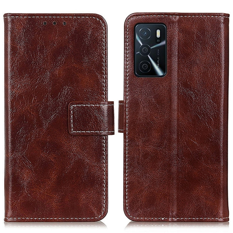 For OPPO A16 Retro Crazy Horse Texture Horizontal Flip Leather Case with Holder & Card Slots & Photo Frame & Wallet(Brown) by buy2fix