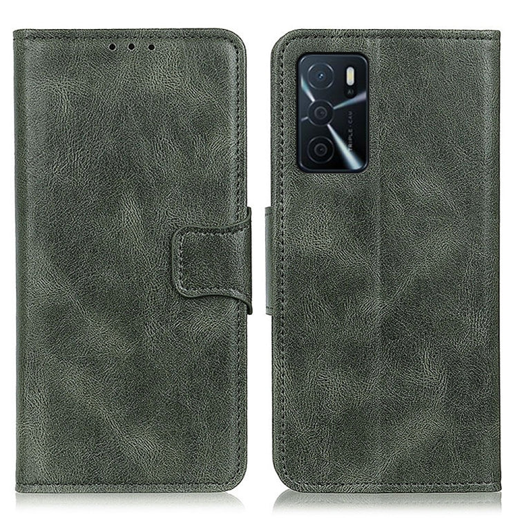 For OPPO A16 Mirren Crazy Horse Texture Horizontal Flip Leather Case with Holder & Card Slots & Wallet(Dark Green) by buy2fix