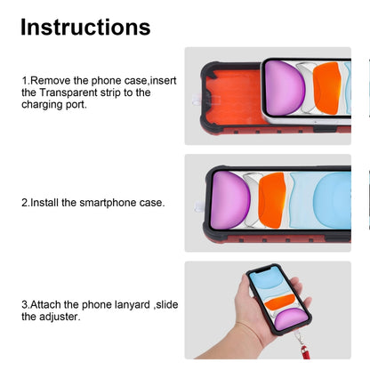 For iPhone 11 Shockproof Honeycomb PC + TPU Case with Neck Lanyard (Red) by buy2fix