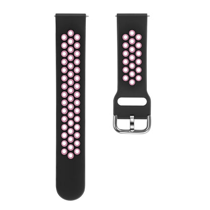 For Galaxy Watch 46 / S3 / Huawei Watch GT 1 / 2 22mm Smart Watch Silicone Double Color Watch Band, Size:L(Black Pink) by buy2fix