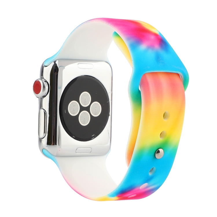 Silicone Painted Pattern Watch Band For Apple Watch Series 9&8&7 41mm / SE 3&SE 2&6&SE&5&4 40mm / 3&2&1 38mm(A) by buy2fix