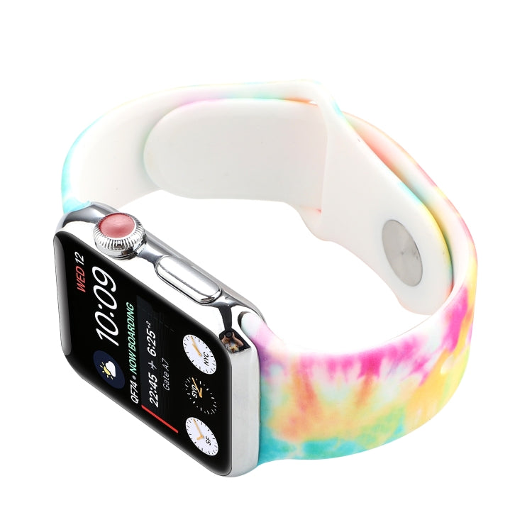 Silicone Painted Pattern Watch Band For Apple Watch Series 9&8&7 41mm / SE 3&SE 2&6&SE&5&4 40mm / 3&2&1 38mm(A) by buy2fix