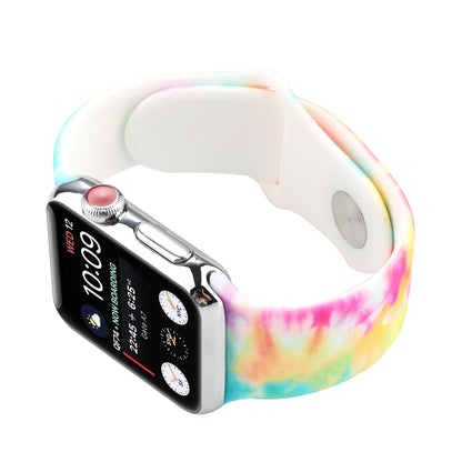 Silicone Painted Pattern Watch Band For Apple Watch Series 9&8&7 41mm / SE 3&SE 2&6&SE&5&4 40mm / 3&2&1 38mm(A) by buy2fix