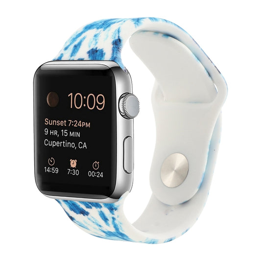 Silicone Painted Pattern Watch Band For Apple Watch Series 9&8&7 41mm / SE 3&SE 2&6&SE&5&4 40mm / 3&2&1 38mm(B) by buy2fix