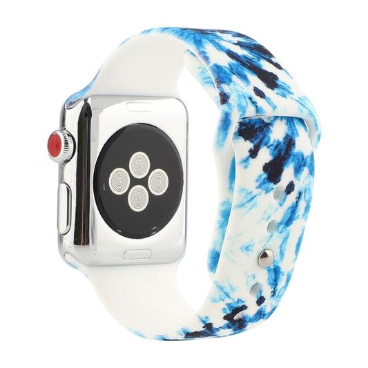 Silicone Painted Pattern Watch Band For Apple Watch Series 9&8&7 41mm / SE 3&SE 2&6&SE&5&4 40mm / 3&2&1 38mm(B) by buy2fix