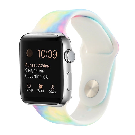 Silicone Painted Pattern Watch Band For Apple Watch Series 9&8&7 41mm / SE 3&SE 2&6&SE&5&4 40mm / 3&2&1 38mm(C) by buy2fix