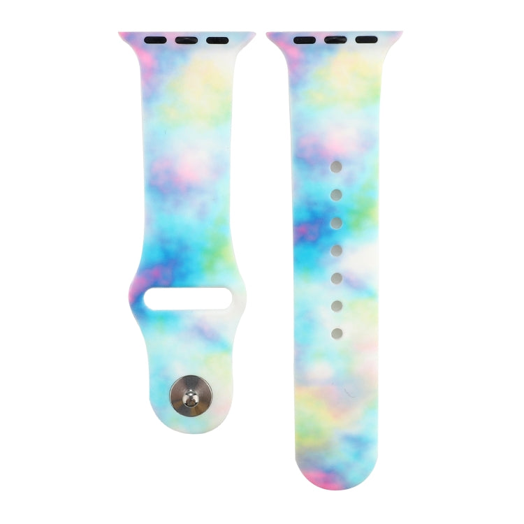 Silicone Painted Pattern Watch Band For Apple Watch Series 9&8&7 41mm / SE 3&SE 2&6&SE&5&4 40mm / 3&2&1 38mm(C) by buy2fix