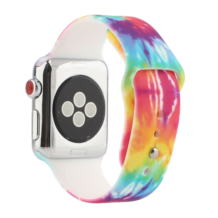 Silicone Painted Pattern Watch Band For Apple Watch Series 9&8&7 41mm / SE 3&SE 2&6&SE&5&4 40mm / 3&2&1 38mm(E) by buy2fix