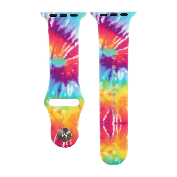 Silicone Painted Pattern Watch Band For Apple Watch Series 9&8&7 41mm / SE 3&SE 2&6&SE&5&4 40mm / 3&2&1 38mm(E) by buy2fix