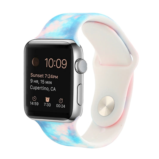 Silicone Painted Pattern Watch Band For Apple Watch Series 9&8&7 41mm / SE 3&SE 2&6&SE&5&4 40mm / 3&2&1 38mm(I) by buy2fix