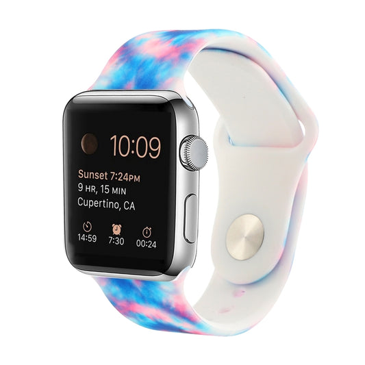 Silicone Painted Pattern Watch Band For Apple Watch Series 9&8&7 41mm / SE 3&SE 2&6&SE&5&4 40mm / 3&2&1 38mm(J) by buy2fix