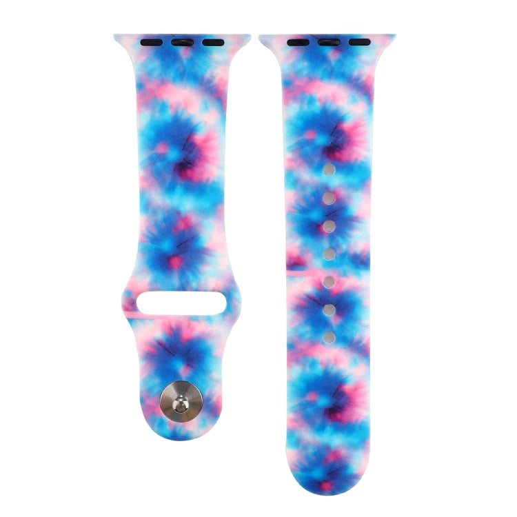 Silicone Painted Pattern Watch Band For Apple Watch Series 9&8&7 41mm / SE 3&SE 2&6&SE&5&4 40mm / 3&2&1 38mm(J) by buy2fix