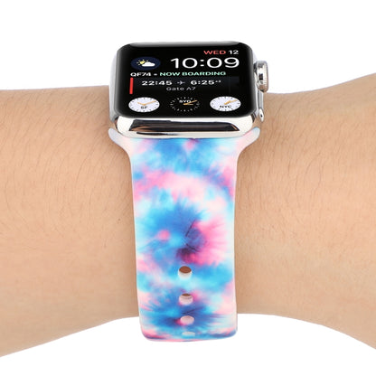 Silicone Painted Pattern Watch Band For Apple Watch Series 9&8&7 41mm / SE 3&SE 2&6&SE&5&4 40mm / 3&2&1 38mm(J) by buy2fix
