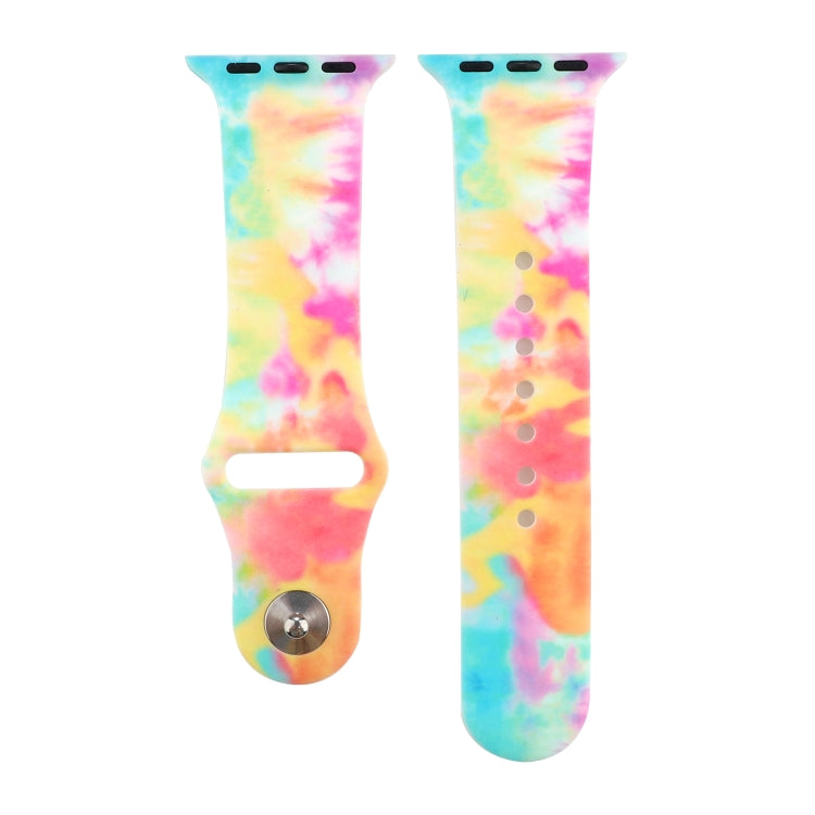 Silicone Painted Pattern Watch Band For Apple Watch Ultra 49mm&Watch Ultra 2 49mm / Series 9&8&7 45mm / SE 3&SE 2&6&SE&5&4 44mm / 3&2&1 42mm(A) by buy2fix