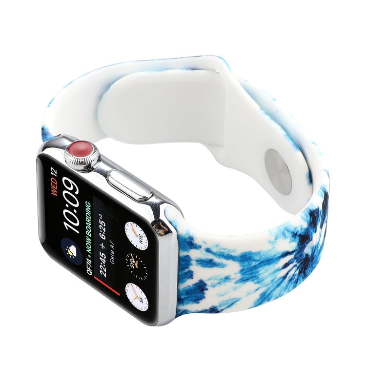 Silicone Painted Pattern Watch Band For Apple Watch Ultra 49mm&Watch Ultra 2 49mm / Series 9&8&7 45mm / SE 3&SE 2&6&SE&5&4 44mm / 3&2&1 42mm(B) by buy2fix