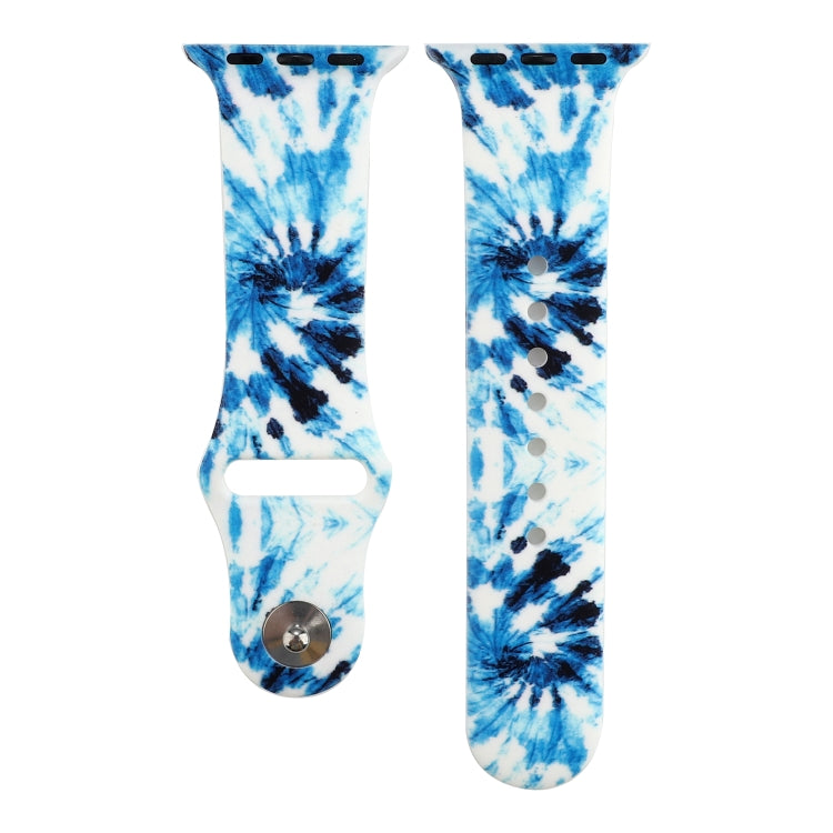 Silicone Painted Pattern Watch Band For Apple Watch Ultra 49mm&Watch Ultra 2 49mm / Series 9&8&7 45mm / SE 3&SE 2&6&SE&5&4 44mm / 3&2&1 42mm(B) by buy2fix