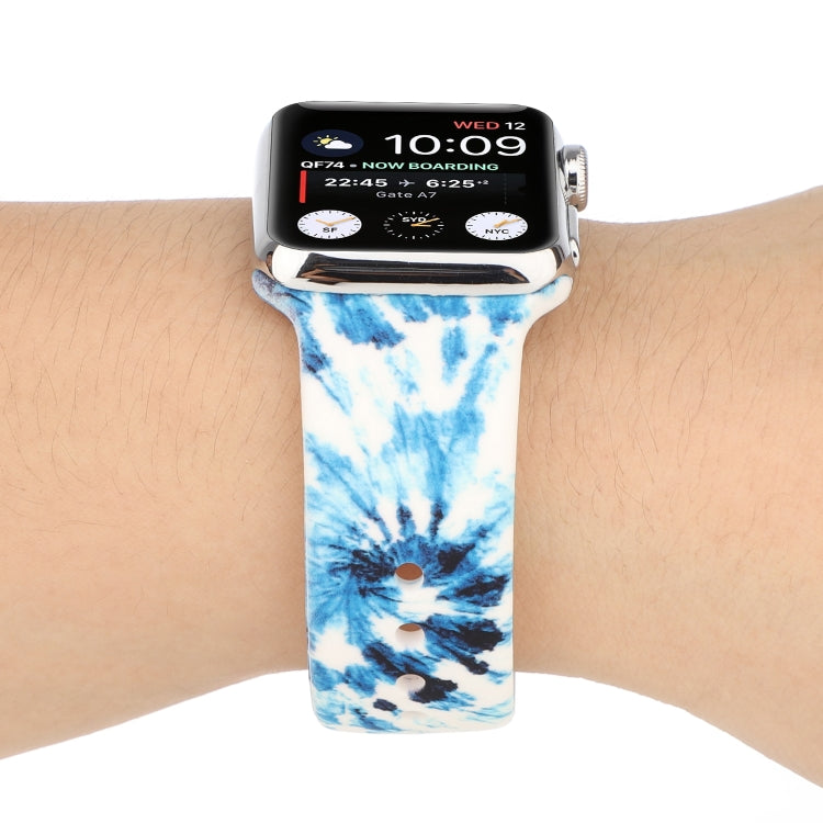 Silicone Painted Pattern Watch Band For Apple Watch Ultra 49mm&Watch Ultra 2 49mm / Series 9&8&7 45mm / SE 3&SE 2&6&SE&5&4 44mm / 3&2&1 42mm(B) by buy2fix