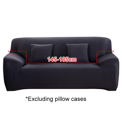 145-185cm Four Seasons Solid Color Elastic Full Coverage Non-slip Sofa Cover(Black) - Sofa Covers & Chair Covers by buy2fix | Online Shopping UK | buy2fix