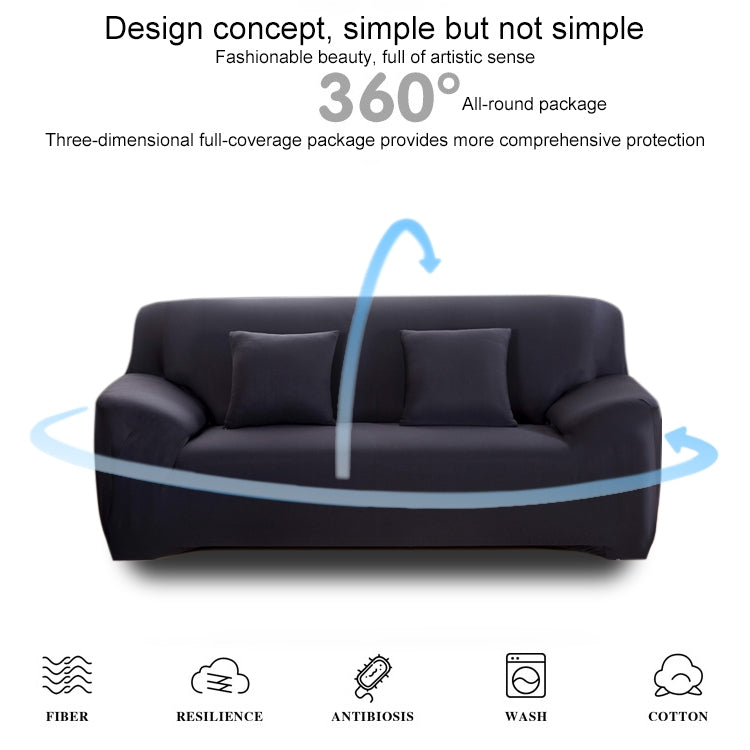 145-185cm Four Seasons Solid Color Elastic Full Coverage Non-slip Sofa Cover(Black) - Sofa Covers & Chair Covers by buy2fix | Online Shopping UK | buy2fix