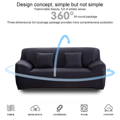 145-185cm Four Seasons Solid Color Elastic Full Coverage Non-slip Sofa Cover(Black) - Sofa Covers & Chair Covers by buy2fix | Online Shopping UK | buy2fix