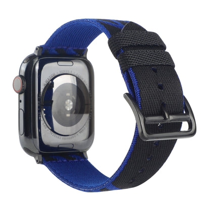Nylon Single Loop Watch Band For Apple Watch Ultra 49mm&Watch Ultra 2 49mm / Series 9&8&7 45mm / SE 3&SE 2&6&SE&5&4 44mm / 3&2&1 42mm(Blue+Black) by buy2fix