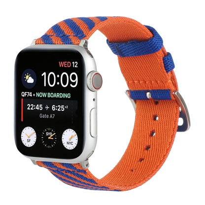 Nylon Single Loop Watch Band For Apple Watch Ultra 49mm&Watch Ultra 2 49mm / Series 9&8&7 45mm / SE 3&SE 2&6&SE&5&4 44mm / 3&2&1 42mm(Orange+Black) by buy2fix