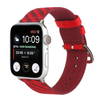 Nylon Single Loop Watch Band For Apple Watch Ultra 49mm&Watch Ultra 2 49mm / Series 9&8&7 45mm / SE 3&SE 2&6&SE&5&4 44mm / 3&2&1 42mm(Red+Dark Red) by buy2fix