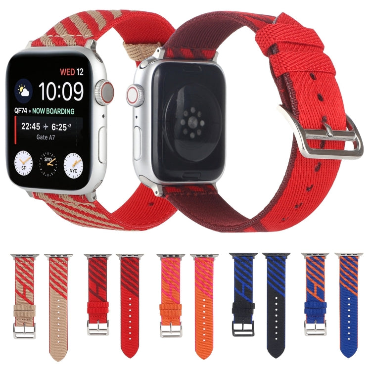 Nylon Single Loop Watch Band For Apple Watch Ultra 49mm&Watch Ultra 2 49mm / Series 9&8&7 45mm / SE 3&SE 2&6&SE&5&4 44mm / 3&2&1 42mm(Orange+Black) by buy2fix