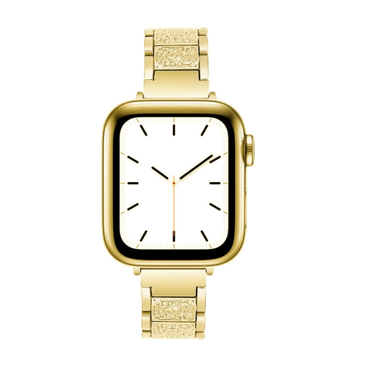 14mm Three-beads Diamond Aluminum Alloy Watch Band For Apple Watch Series 9&8&7 41mm / SE 3&SE 2&6&SE&5&4 40mm / 3&2&1 38mm(Gold) by buy2fix