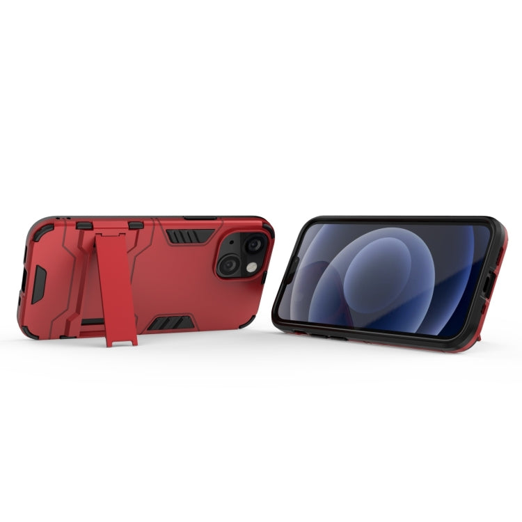 For iPhone 13 mini PC + TPU Shockproof Protective Case with Invisible Holder (Red) by buy2fix