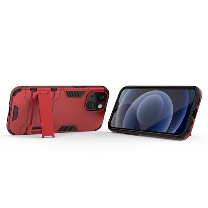 For iPhone 13 mini PC + TPU Shockproof Protective Case with Invisible Holder (Red) by buy2fix