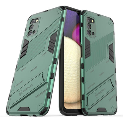 For Samsung Galaxy A03s EU Version Punk Armor 2 in 1 PC + TPU Shockproof Case with Invisible Holder(Green) by buy2fix