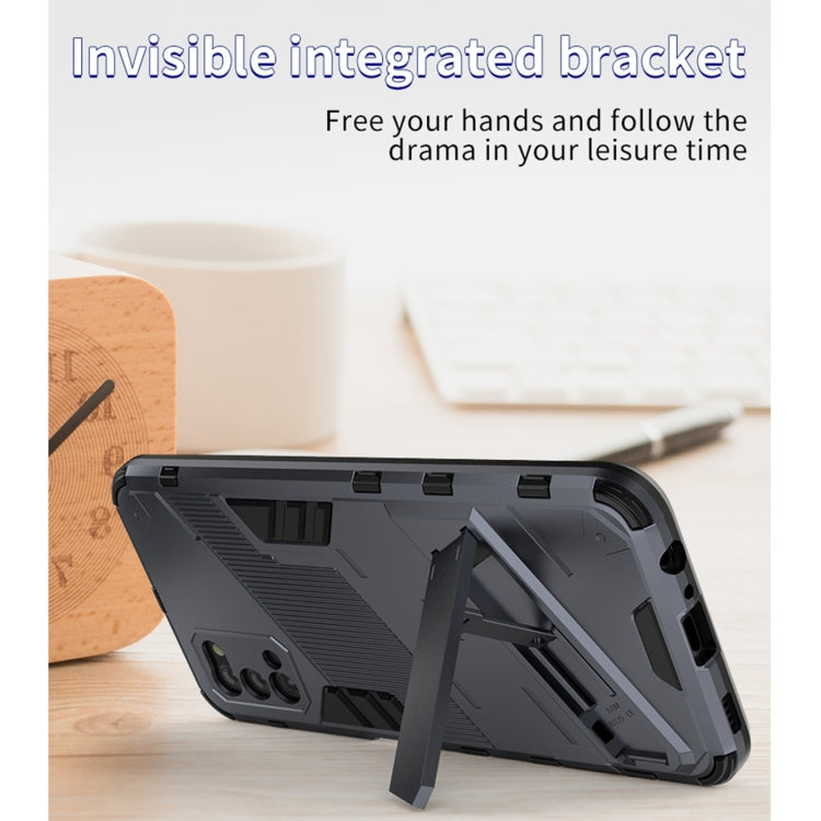 For Samsung Galaxy A03s EU Version Punk Armor 2 in 1 PC + TPU Shockproof Case with Invisible Holder(Grey) by buy2fix