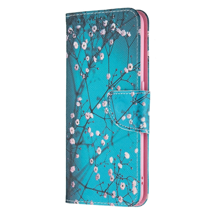 For OPPO A74 4G / F19 4G Colored Drawing Pattern Horizontal Flip Leather Case with Holder & Card Slots & Wallet(Plum Blossom) by buy2fix