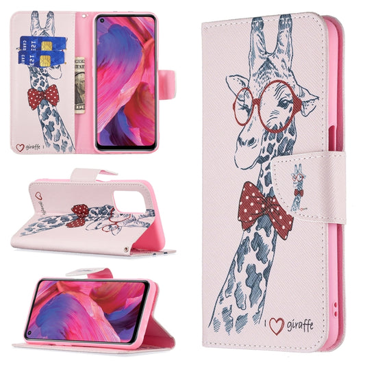 For OPPO A74 / A93 / A54 5G Colored Drawing Pattern Horizontal Flip Leather Case with Holder & Card Slots & Wallet(Deer) by buy2fix