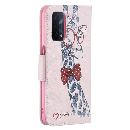 For OPPO A74 / A93 / A54 5G Colored Drawing Pattern Horizontal Flip Leather Case with Holder & Card Slots & Wallet(Deer) by buy2fix
