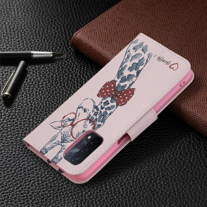 For OPPO A74 / A93 / A54 5G Colored Drawing Pattern Horizontal Flip Leather Case with Holder & Card Slots & Wallet(Deer) by buy2fix