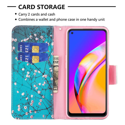 For OPPO A94 5G / Reno5 Z 5G / F19 Pro+ Colored Drawing Pattern Horizontal Flip Leather Case with Holder & Card Slots & Wallet(Plum Blossom) by buy2fix