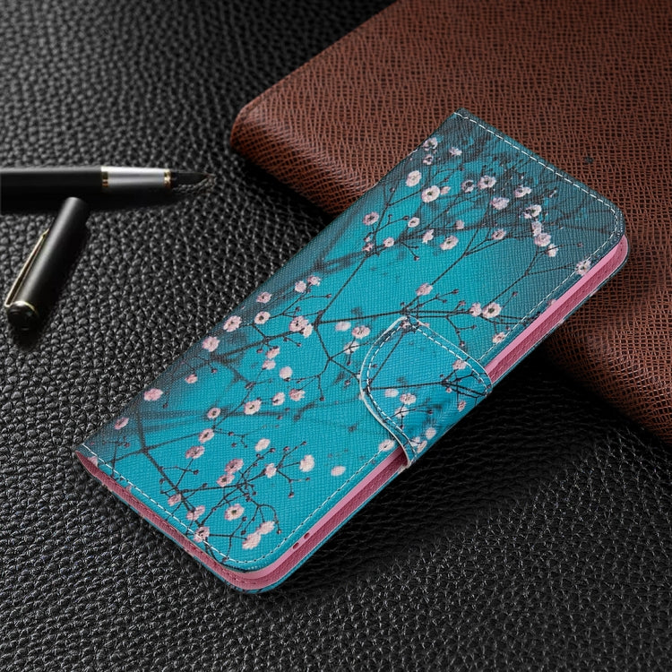 For OPPO A94 5G / Reno5 Z 5G / F19 Pro+ Colored Drawing Pattern Horizontal Flip Leather Case with Holder & Card Slots & Wallet(Plum Blossom) by buy2fix