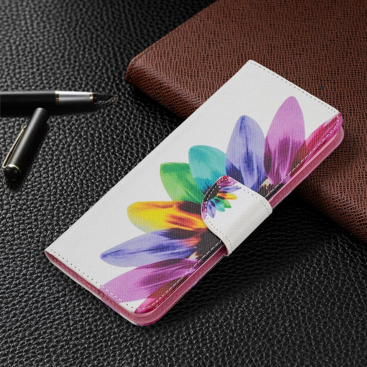 For OPPO A94 5G / Reno5 Z 5G / F19 Pro+ Colored Drawing Pattern Horizontal Flip Leather Case with Holder & Card Slots & Wallet(Sun Flower) by buy2fix
