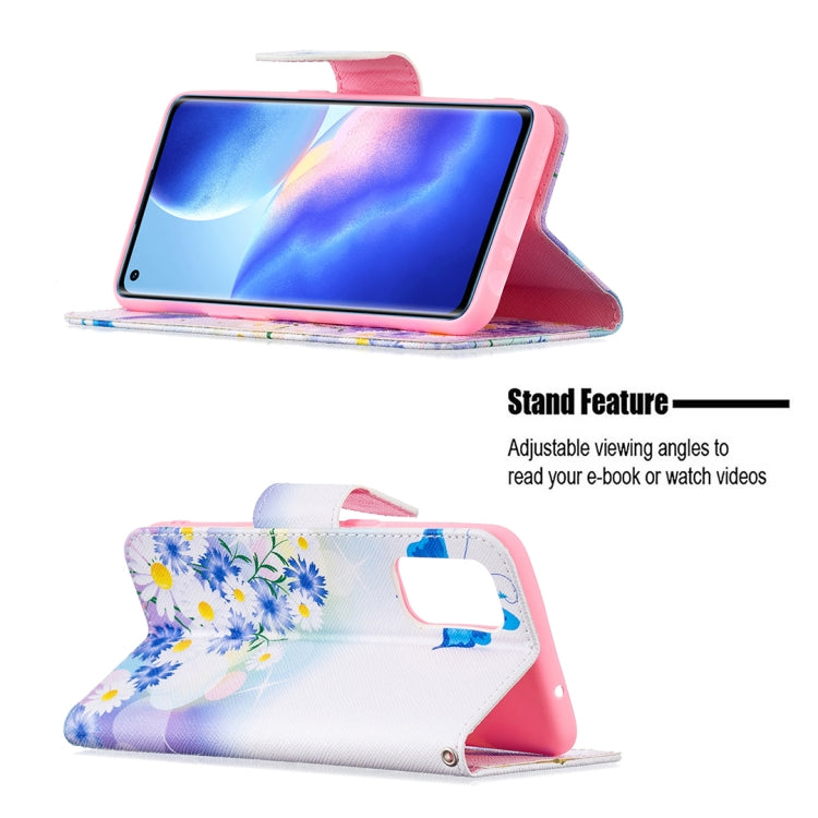 For OPPO Reno5 Colored Drawing Pattern Horizontal Flip Leather Case with Holder & Card Slots & Wallet(Butterfly Love) by buy2fix