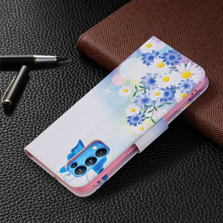 For OPPO Reno5 Colored Drawing Pattern Horizontal Flip Leather Case with Holder & Card Slots & Wallet(Butterfly Love) by buy2fix